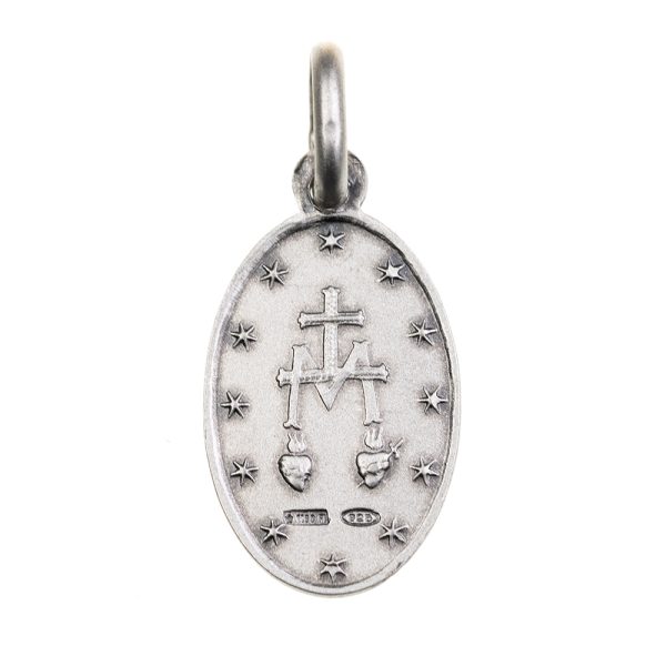 medalla virgen milagrosa plata detras