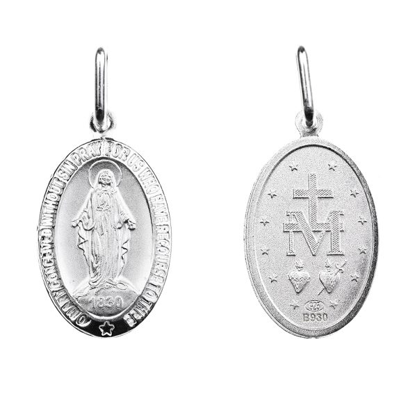 medalla virgen milagrosa por delante y por detras