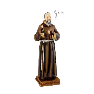 Figura Padre Pío de Pietrelcina, gesto bendición, 32 cm