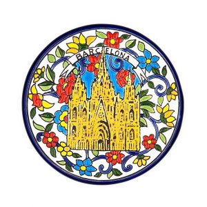 Plat de decoració, façana Catedral de Barcelona, ceràmica