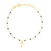 pulsera baño oro cuentas negras