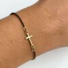 pulsera circonitas plata con baño oro detalle
