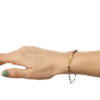 pulsera cuentas negras medalla