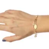 pulsera denario cuentas grandes 18k
