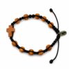 pulsera denario madera cruz medalla