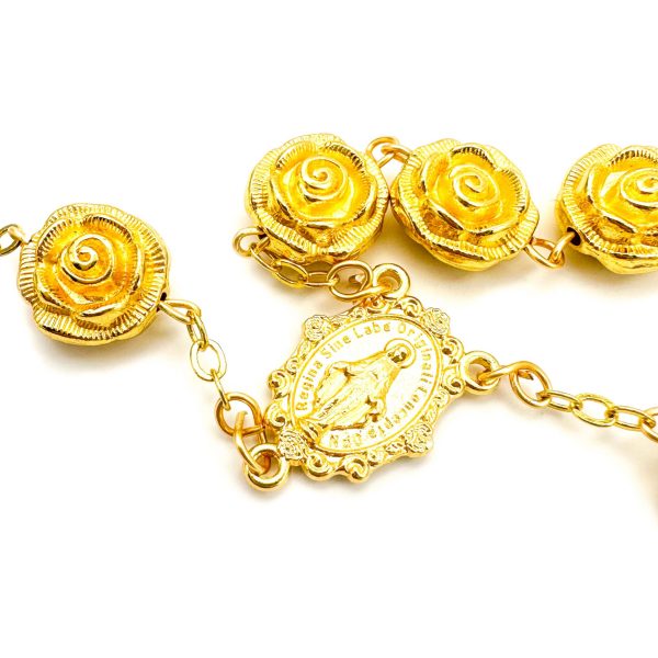 pulsera denario medalla virgen milagrosa dorada 3