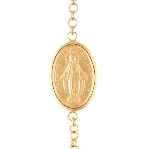 pulsera denario oro 18k detalle medalla milagrosa verso