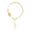 pulsera denario oro 18k y medalla milagrosa cuentas pequenas