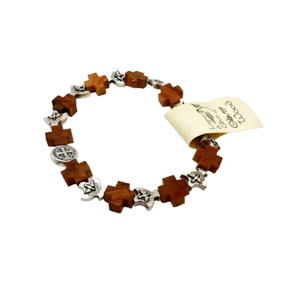 pulsera elastica cruces paloma medalla benito