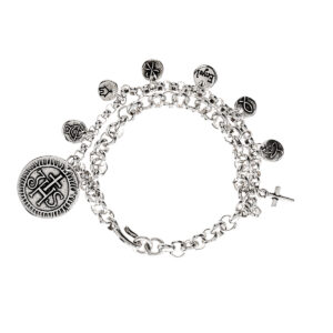 pulsera jhs cadena baño plata