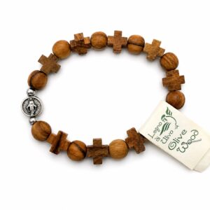 pulsera madera cruces milagrosa