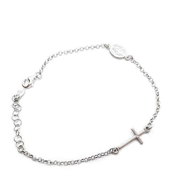 pulsera medalla milagrosa y cruz