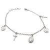 pulsera medalla virgen milagrosa cruz latina y medallitas angel