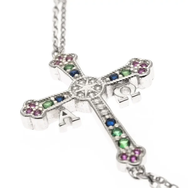 pulsera plata cruz asturias detalle