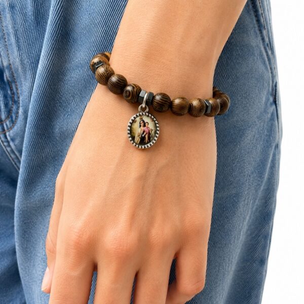 pulsera virgen carmen elastica madera