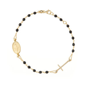 pulsera virgen milagrosa cuentas negras