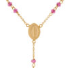 rosario fino oro 18k cristal rosa anverso