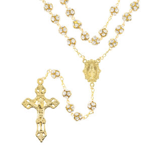 rosario grande brillante dorado