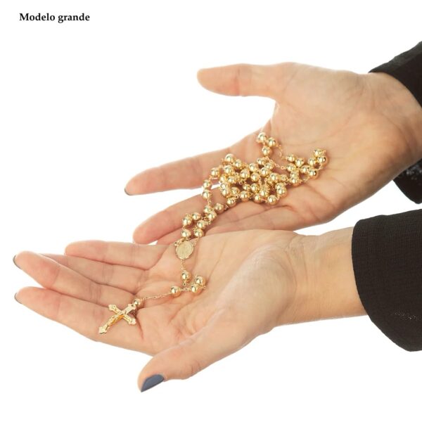 rosario oro 18k cuentas grandes 109649 con titulo