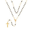rosario oro 18k y cuentas cristal negro 109672