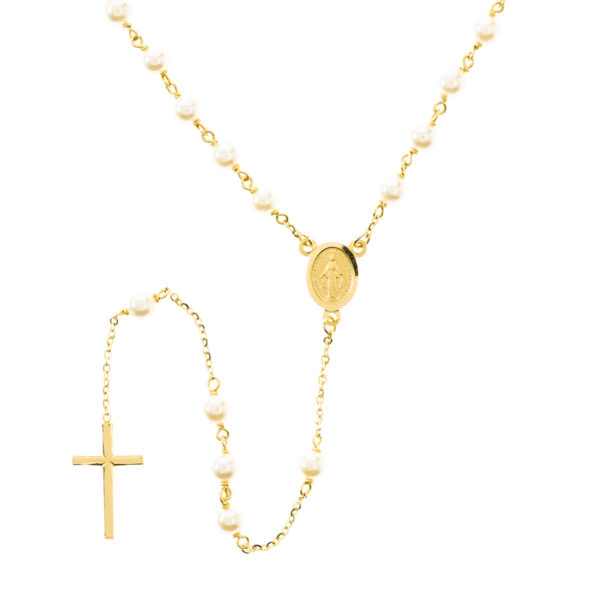 rosario oro perlas milagrosa