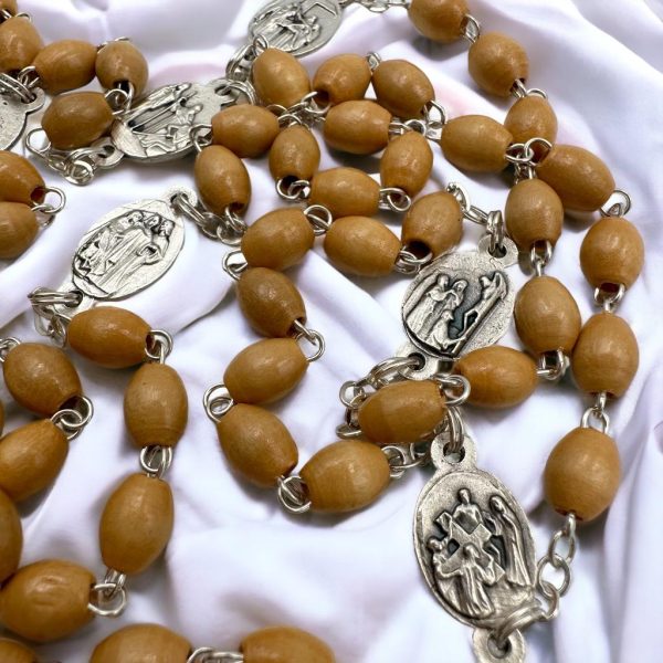 rosario siete dolores virgen detalle sobre tela