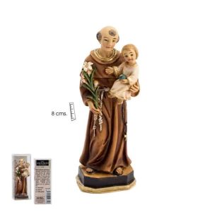 Figura san Antonio de Padua, resina pintada a mano, 8 cm