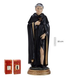 figura san peregrino 30cm y caja donde se guarda