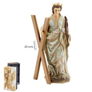 Figura santa Eulàlia de Barcelona, creu de fusta, 20 cm