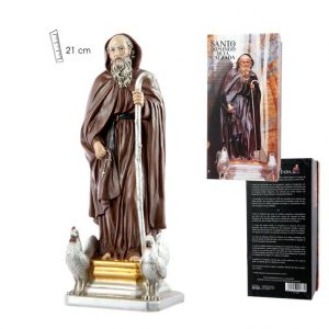 Figura de Sant Domènec de la Calzada, resina pintada a mà, 21 cm