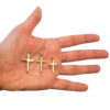 tres medidas cruces baño oro tres micras mano