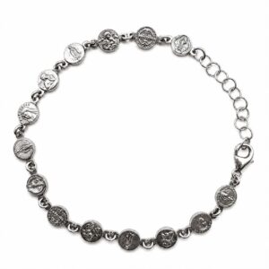 Polsera amb medalles de diverses devocions mini, plata 925