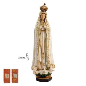 Figura Virgen de Fátima con corona, varios tamaños