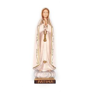 Virgen de Fátima en talla de madera pintada a mano, varios tamaños